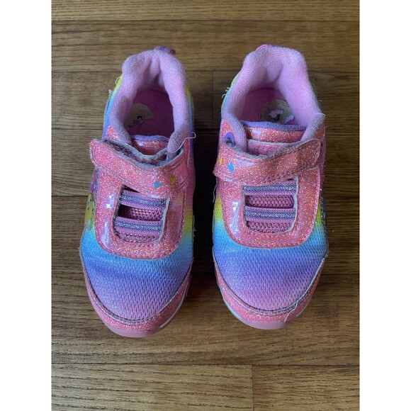 Care Bears Girls Shoes Purple Pink Toddler Light Up Sneakers 90s Y2K 8 EUC - Picture 3 of 7